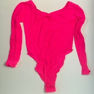 4/$15 Hot pink micro fishnet bodysuit